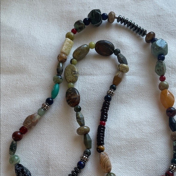 Multicolor Gemstone Beaded Necklace - Picture 4 of 7